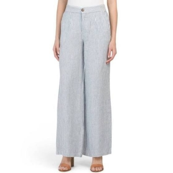 Tahari Pants - Tahari linen wide leg pants size 8